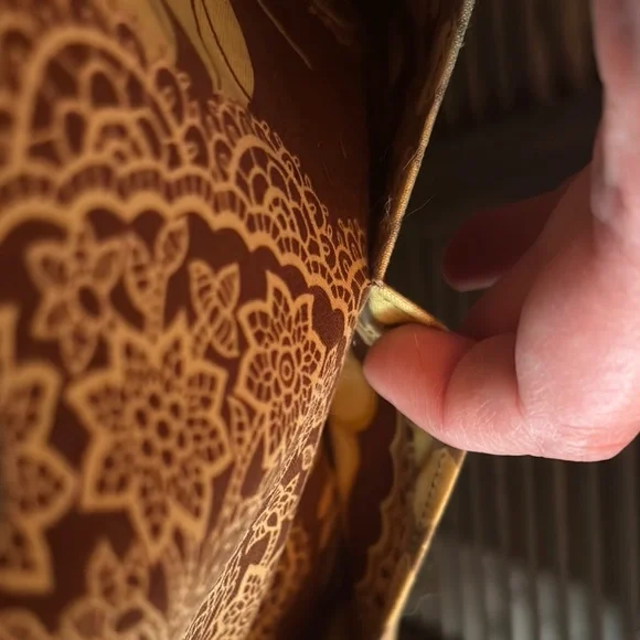 Brown and Yellow Crossbody Bag with Paisley Print - Picture 10 of 10